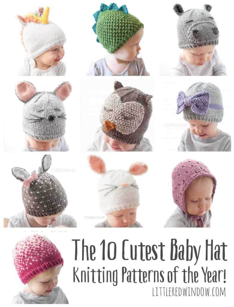 The 10 Cutest Baby Hat Knitting Patterns of the Year! | littleredwindow.com