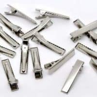 50 Pc Silver Tone Barrette Blank Hair Clips - DIY Crafts, Add Bows & Beads, Jewelry Making (32 x 7mm)