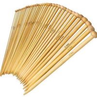 BetyBedy 36PCS Bamboo Knitting Needles Set, Single Pointed Carbonized Knitting Needles, 18 Sizes from 2.0mm-10.0mm, 9 Inches Length for Handmade Creative DIY
