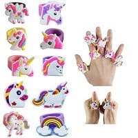 Fineder 20 PCS Unicorn Ring, Unicorn Rubber Ring Unicorn Party Supplies Party Favors
