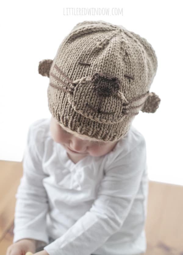 Adorable Otter Hat Knitting Pattern for newborns, babies and toddlers! | littleredwindow.com