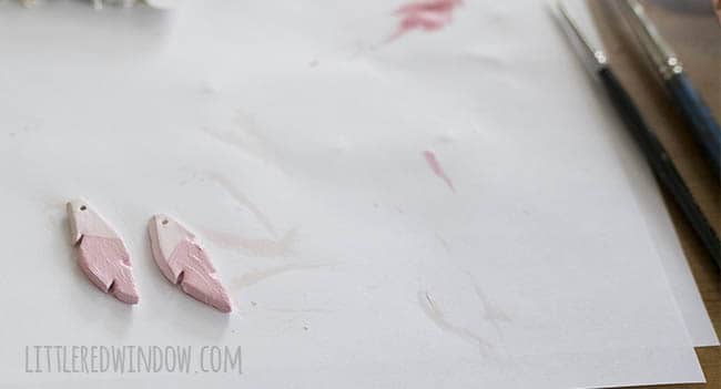 Easy Air Dry Clay Earrings, these cute feather earrings are lightweight and super simple to make! | littleredwindow.com