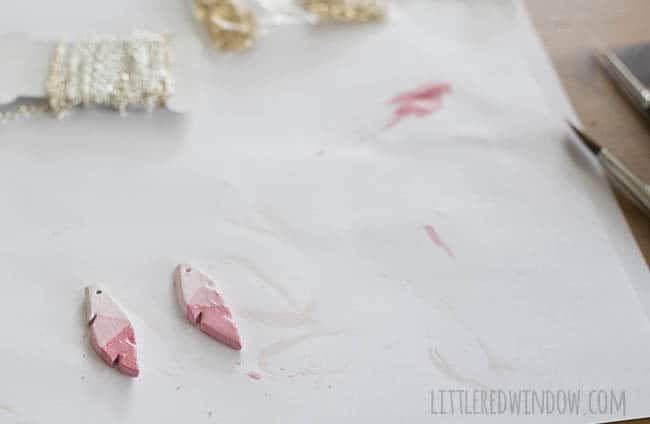 Easy Air Dry Clay Earrings, these cute feather earrings are lightweight and super simple to make! | littleredwindow.com