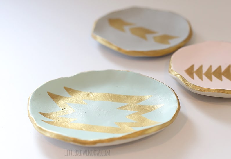 DIY Painted Clay Ring Dishes | littleredwindow.com