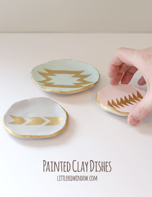 DIY Painted Clay Ring Dishes | littleredwindow.com