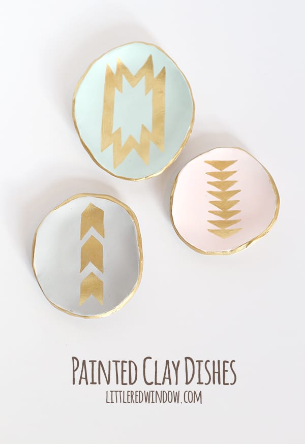 DIY Painted Clay Ring Dishes | littleredwindow.com