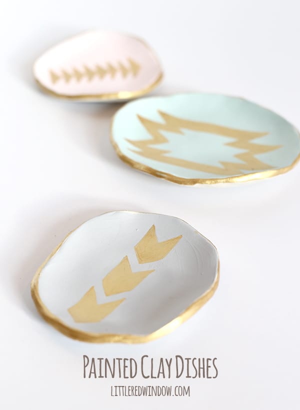 DIY Painted Clay Ring Dishes | littleredwindow.com