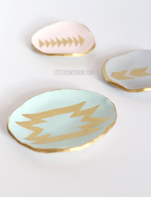 DIY Painted Clay Ring Dishes | littleredwindow.com