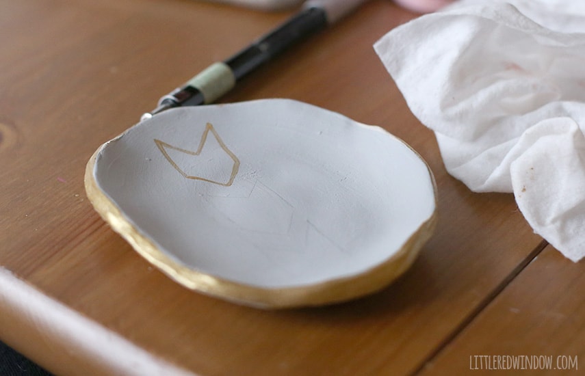 DIY Painted Clay Ring Dishes | littleredwindow.com