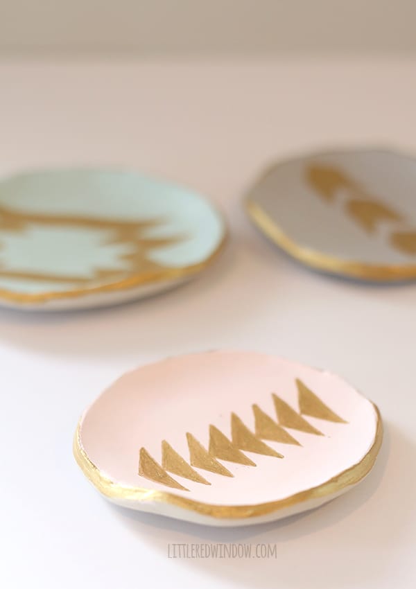 DIY Painted Clay Ring Dishes | littleredwindow.com