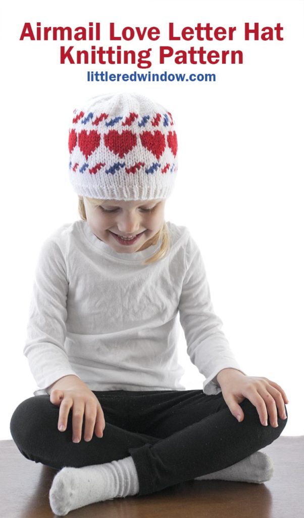 Airmail Love Letter Hat Knitting Pattern