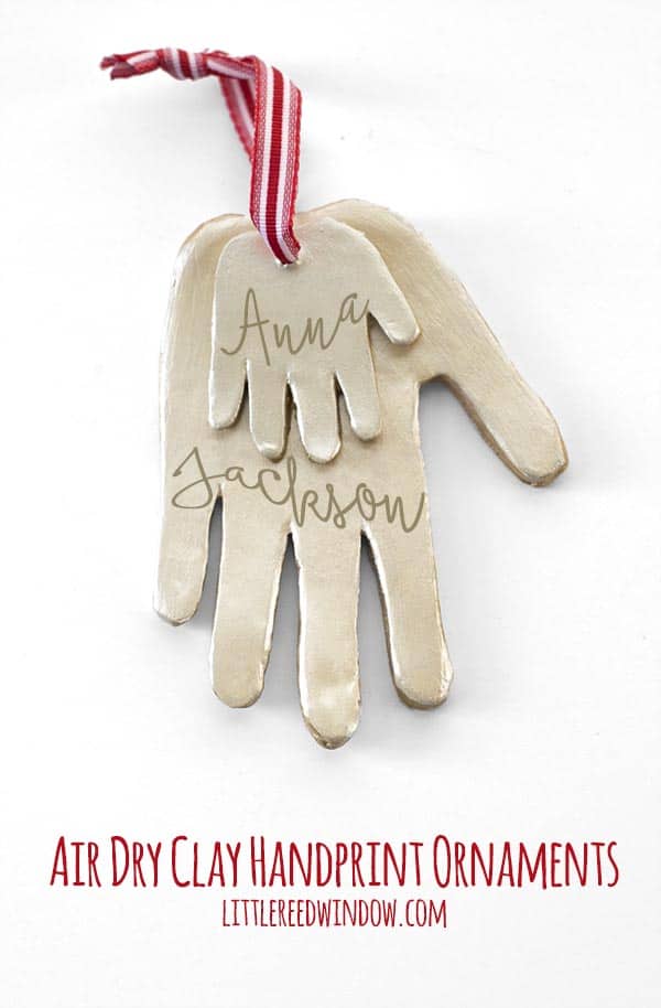 DIY Air Dry Clay Handprint Ornaments, make these adorable handprint ornaments with your kids this Christmas!