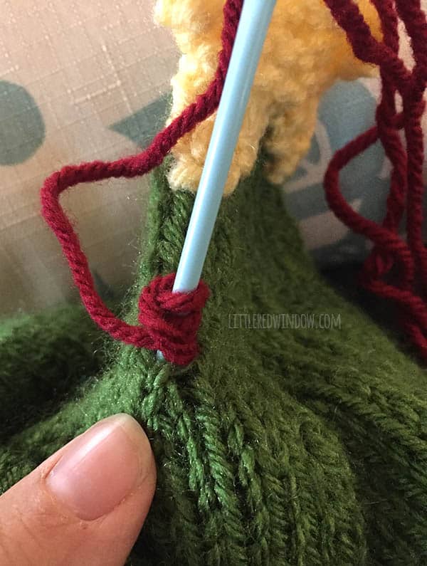 Cute Christmas Tree Hat Free Knitting Pattern! | littleredwindow.com