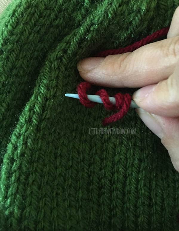 Cute Christmas Tree Hat Free Knitting Pattern! | littleredwindow.com