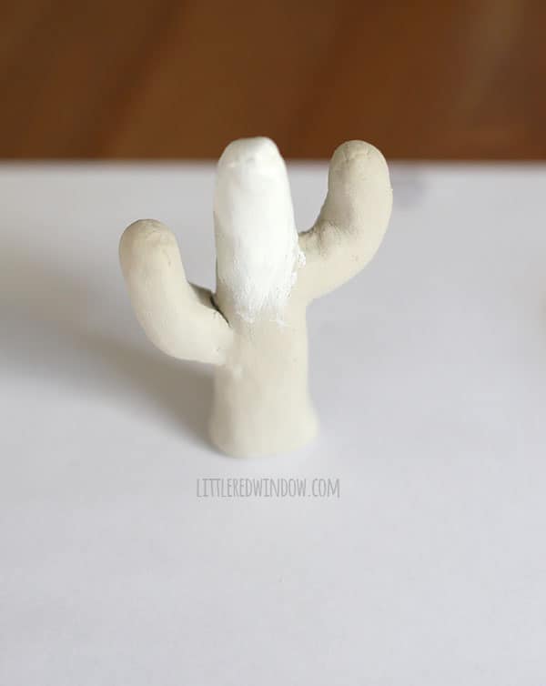 Clay Cactus Ring Holder, make your own cute cactus to hold your jewelry from air dry clay! | littleredwindow.com