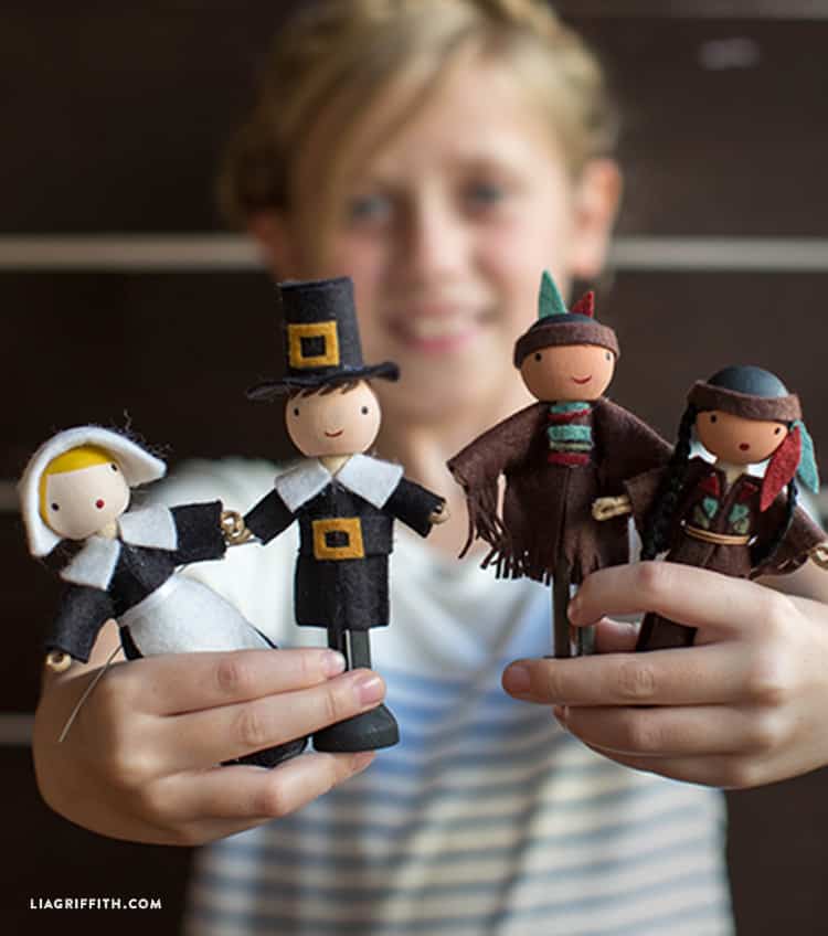 thanksgiving clothespin craft from Lia Griffith