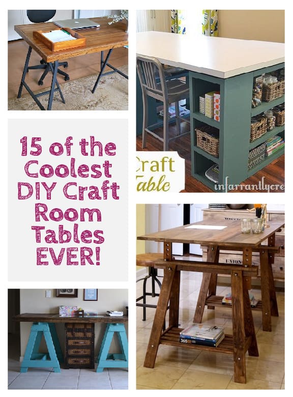 15 of the Coolest DIY Craft Room Tables EVER! | littleredwindow.com