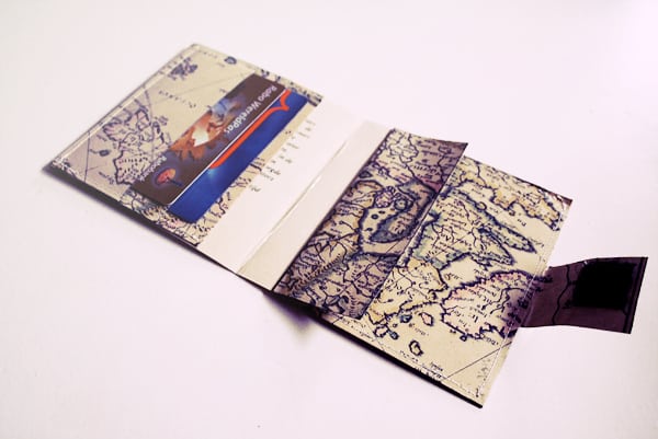 DIY wallet made from maps from By Wilma