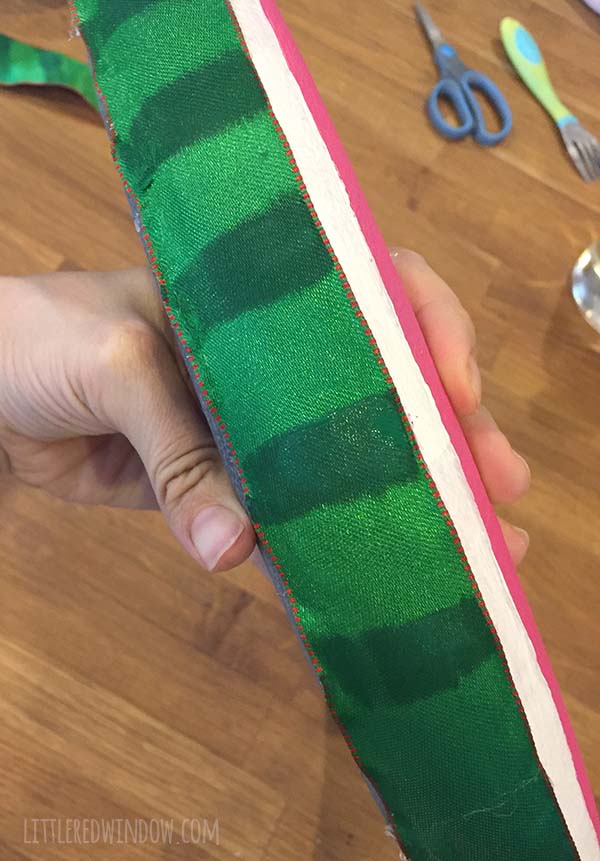 Cute DIY Summer Watermelon Wreath craft, whip up this fun colorful wreath for your front door this summer! | littleredwindow.com