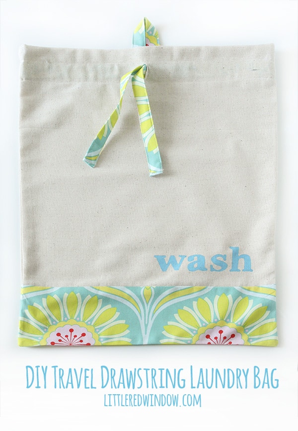 Sew a DIY Drawstring Travel Laundry Bag, and keep your suitcase organized (and cute)!