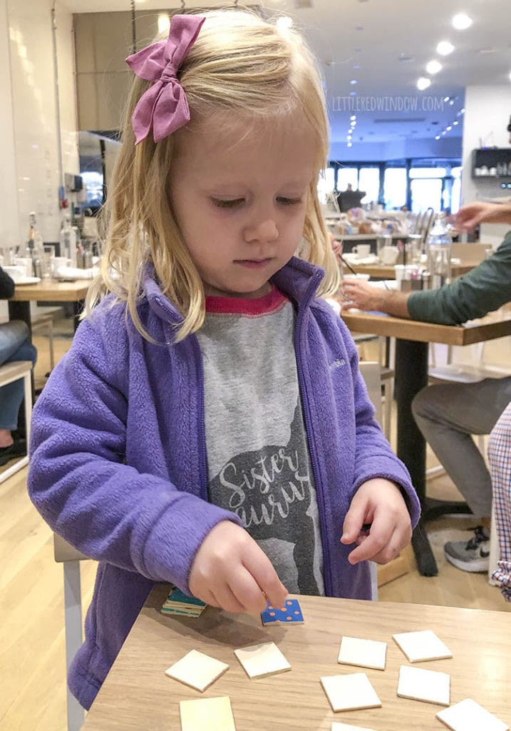 Preschoolers can play this cute DIY Travel Matching game at restaurants while they're waiting for their food!