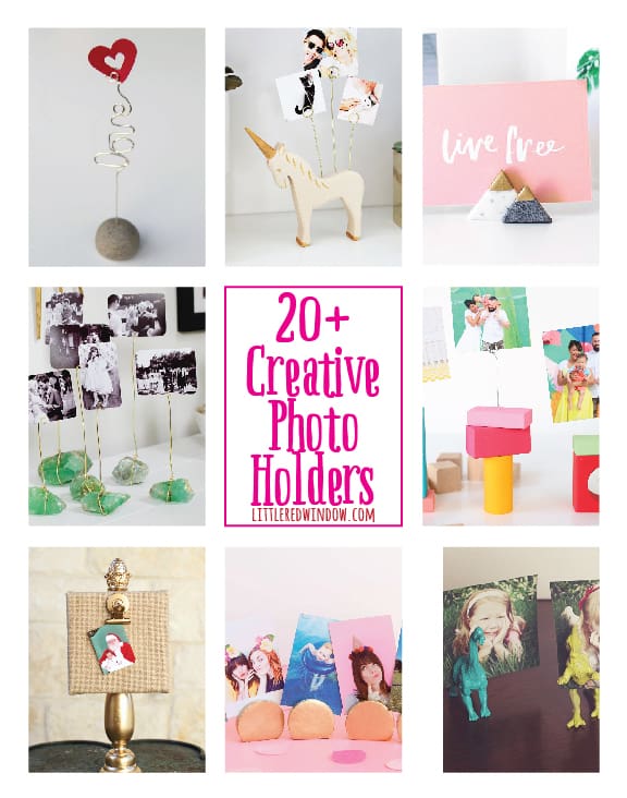 20+Creative DIY Photo Holders and Picture Frame Alternatives! | littleredwindow.com