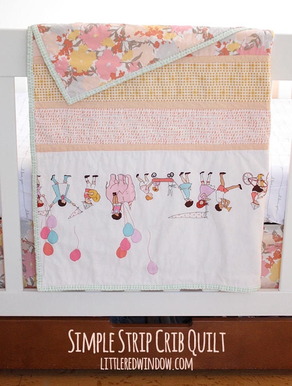 Simple Strip Crib Quilt | littleredwindow.com