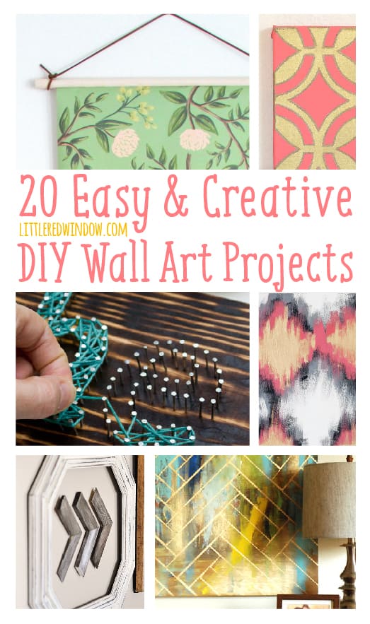 20 Easy & Creative DIY Wall Art Projects | littleredwindow.com