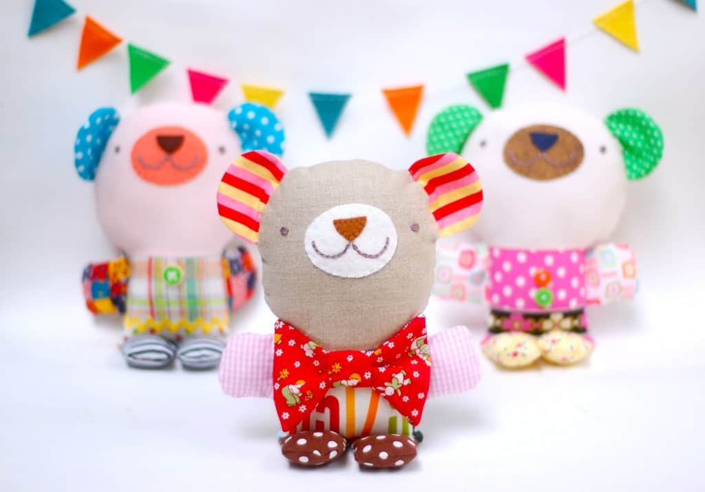 3 circus dog stuffed animals