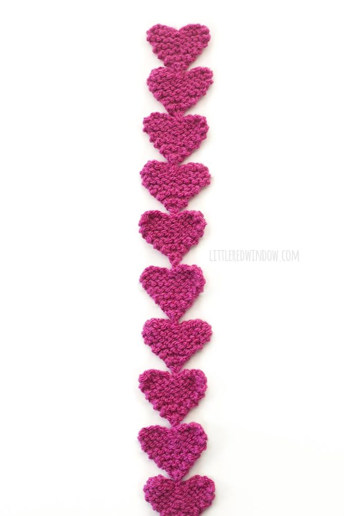 Easy knit heart garland