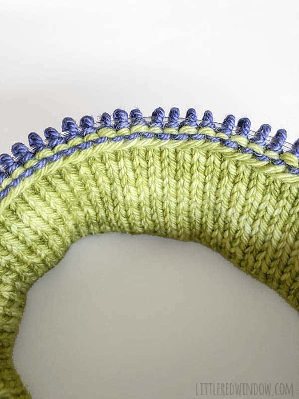 Double Brim Hat knitting pattern process photo