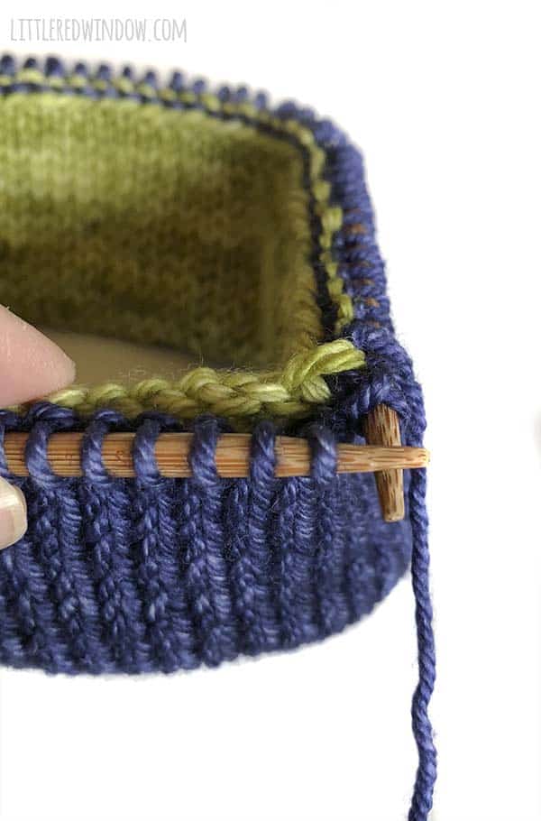 Double Brim Hat knitting pattern process photo