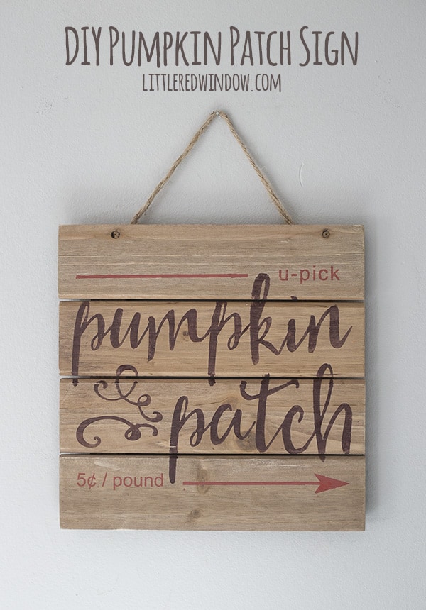 DIY Fall Pumpkin Patch sign | littleredwindow.com