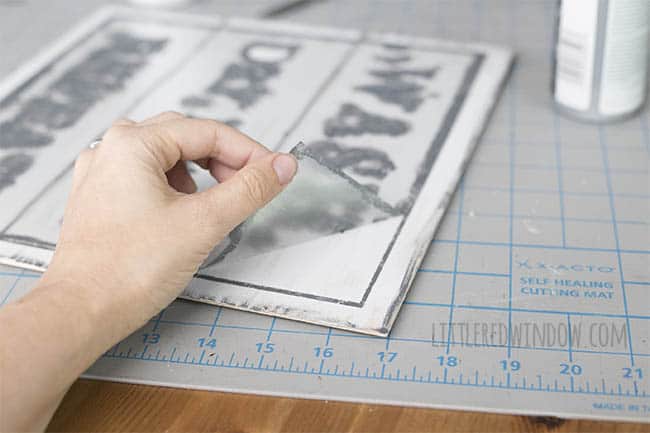 DIY Farmhouse Laundry Room Sign, stencil this cute sign yourself with this easy tutorial! | littleredwindow.com