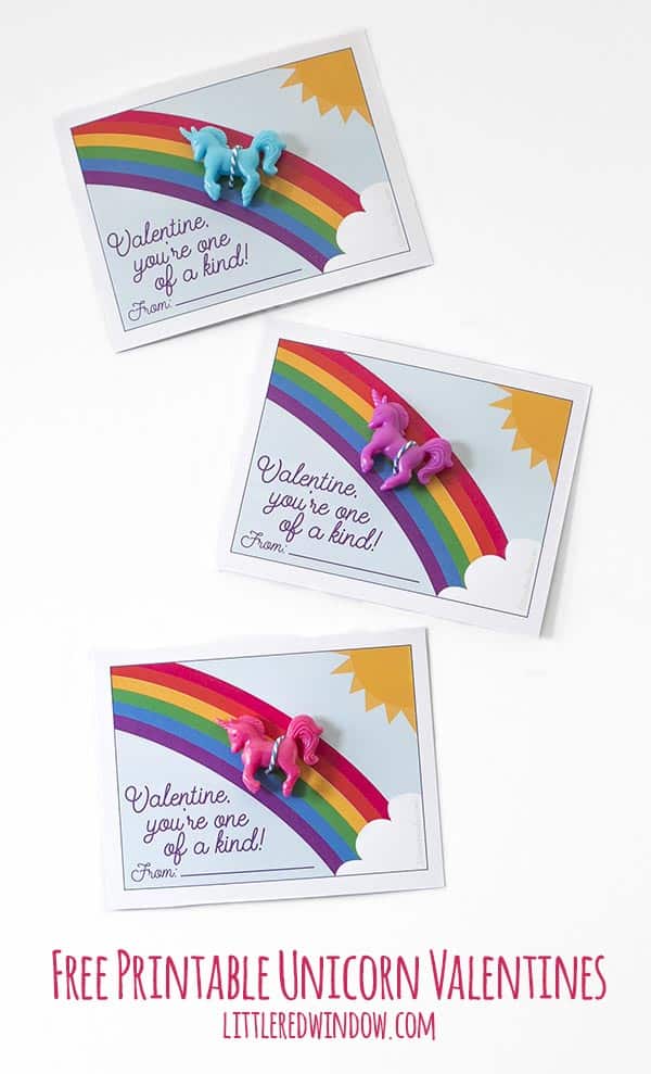Free Printable Unicorn Valentines, download, print and cut, so easy!