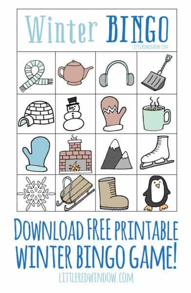 Download a FREE printable Winter BINGO game, perfect for classroom parties!