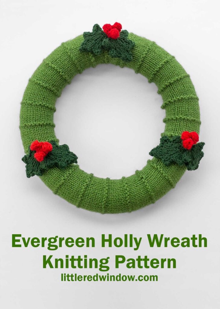 small Green-Holly-Wreath-Knitting-Pattern-01-littleredwindow