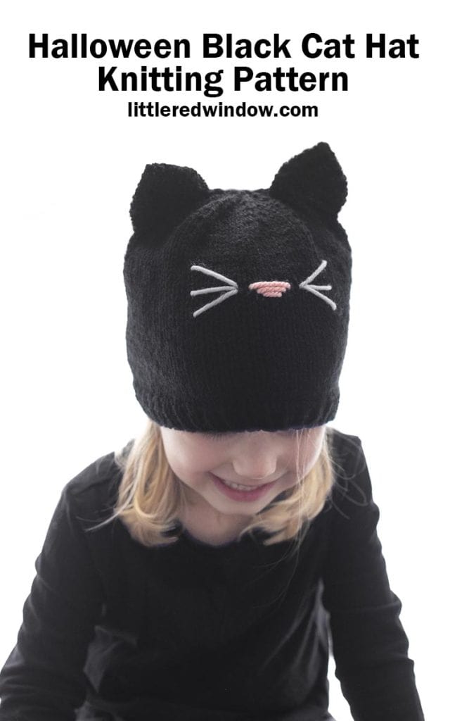 Halloween Black Cat Hat knitting pattern
