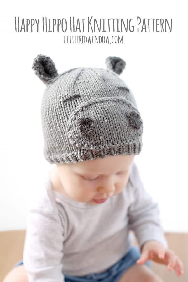 Happy Hippo Hat Knitting Pattern! | littleredwindow.com