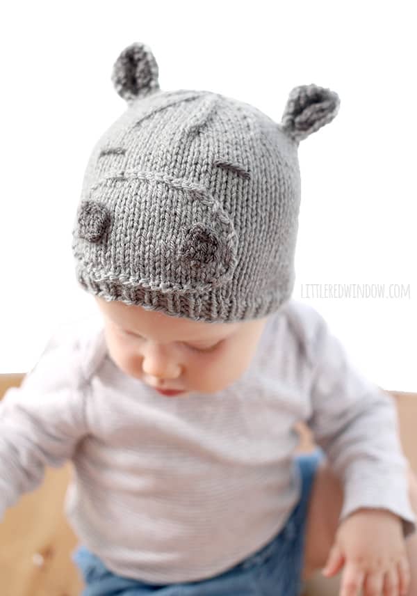 Happy Hippo Hat Knitting Pattern! | littleredwindow.com