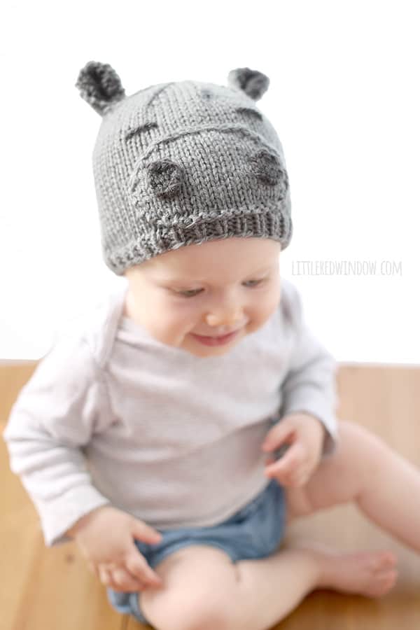 Happy Hippo Hat Knitting Pattern! | littleredwindow.com