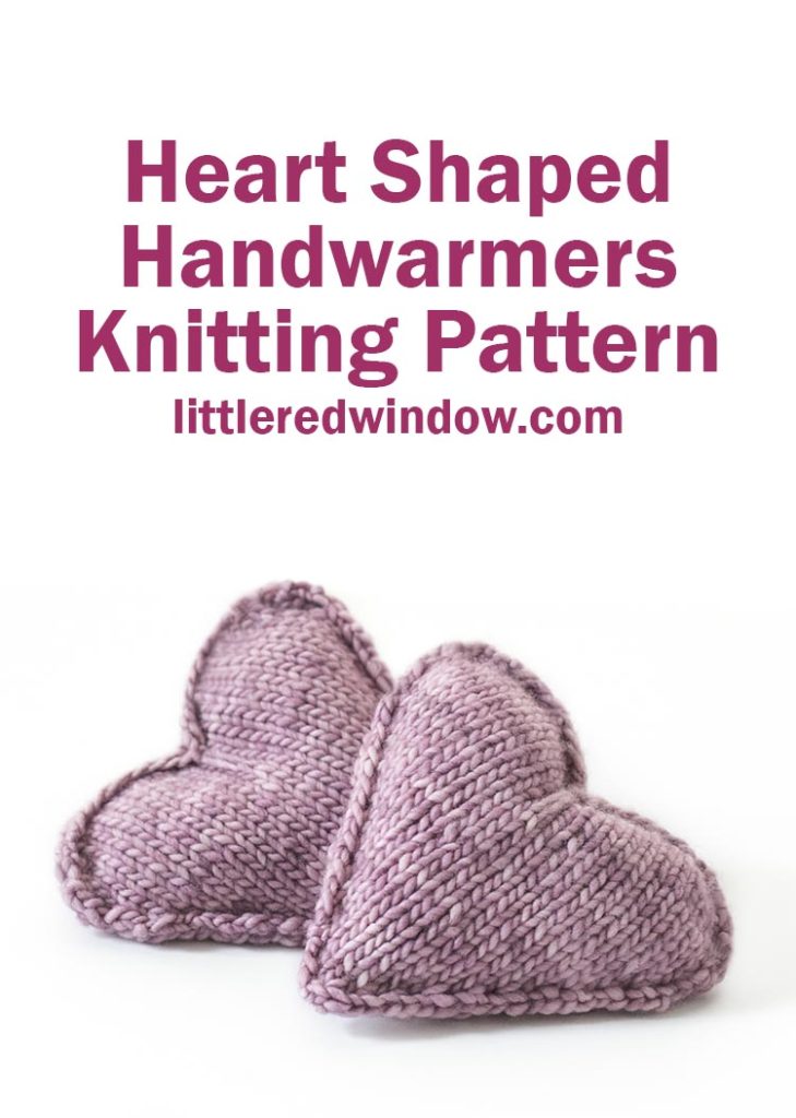 Adorable and cozy, this heart shaped handwarmer knitting pattern makes the perfect handmade gift!