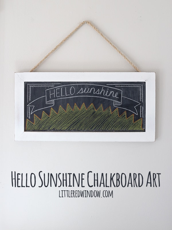 Hello Sunshine Chalkboard Art Time Lapse Video from Little Red Window