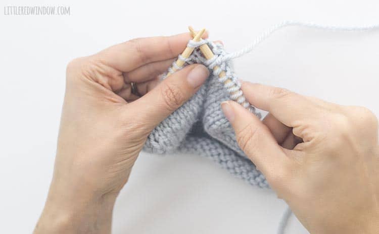 To continue your sk2p, knit two stitches together