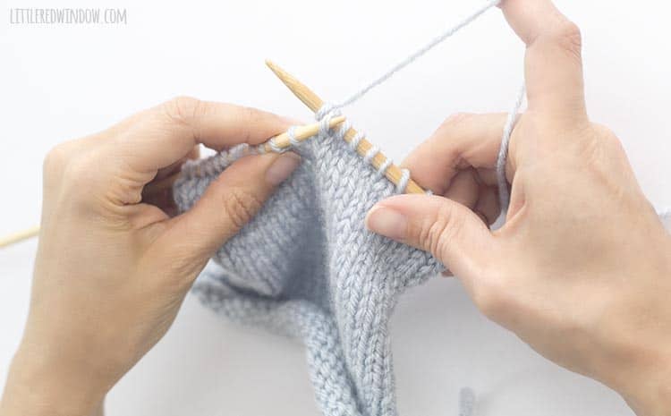For an skp decrease in knitting, use the left needle to lift the first slipped stitch, up and over the knit stitch and off the right knitting needle
