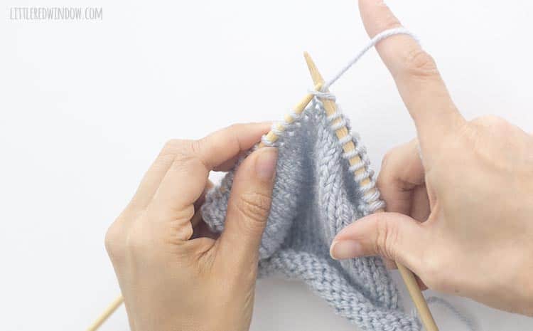 To kfb, knit one stitch but do not drop the stitch from the left needle