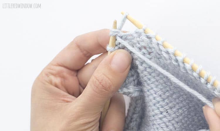 To p2tog, pull the yarn through the two stitches