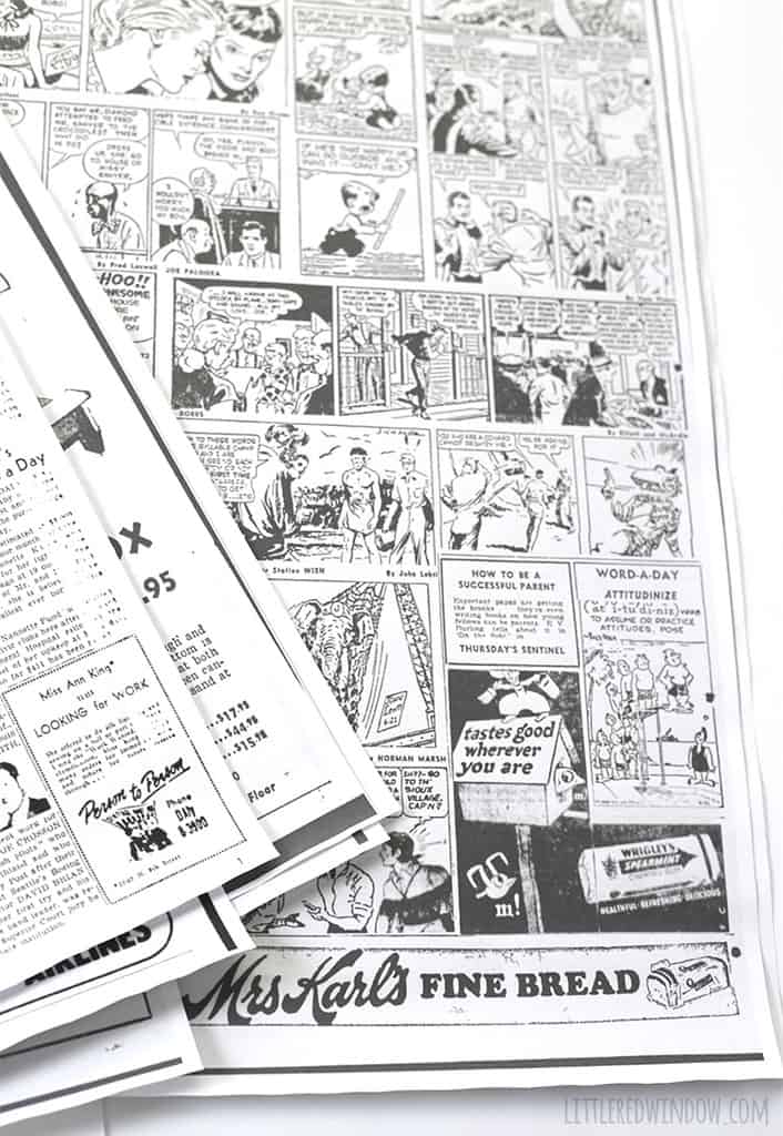 You can even find vintage funny pages in old newspapers!