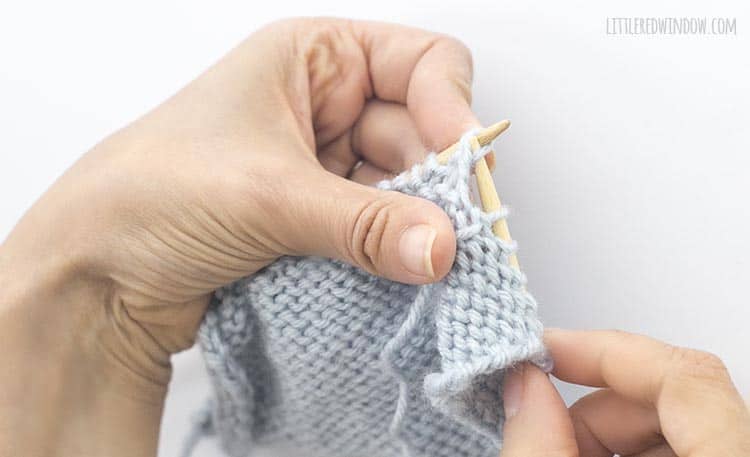 To ptbl, insert the right needle into the BACK of the first stitch on the left needle from LEFT to RIGHT