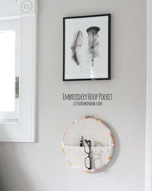 Embroidery Hoop Pocket Tutorial | littleredwindow.com